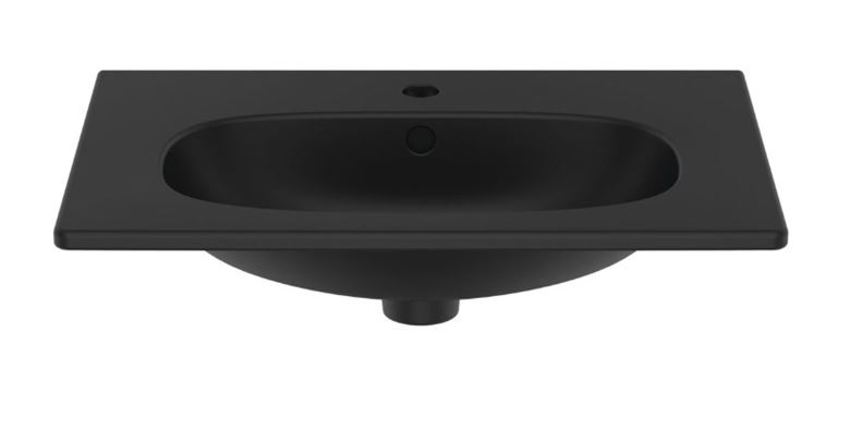 IDEAL STANDARD TESI umývadlo 62,5 cm, s otvorom pre batériu a prepadom, čierna T3510V3 Obrázek - fotka
