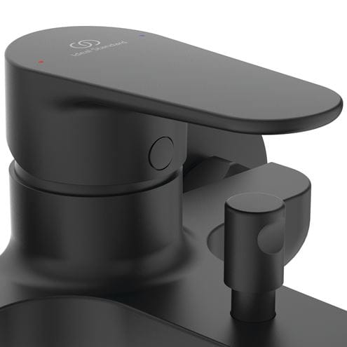IDEAL STANDARD CERAFINE O vaňová nástenná batéria, s prepínačom, so sprchovou súpravou, hodvábna čierna BC706XG Obrázek - fotka