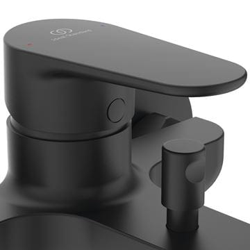 IDEAL STANDARD CERAFINE O vaňová nástenná batéria, s prepínačom, so sprchovou súpravou, hodvábna čierna BC706XG Obrázek - fotka