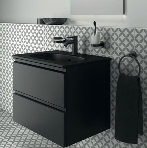 IDEAL STANDARD TESI umývadlo 82,5 cm, s otvorom pre batériu a prepadom, čierna T3509V3 Obrázek - fotka