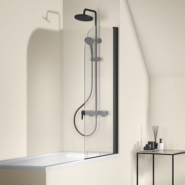 IDEAL STANDARD CERAFINE O vaňová nástenná batéria, so sprchovou súpravou, hodvábna čierna BC525XG Obrázek - fotka