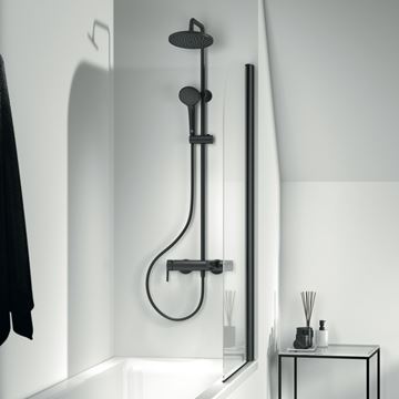 IDEAL STANDARD CERAFINE O vaňová nástenná batéria, so sprchovou súpravou, hodvábna čierna BC525XG Obrázek - fotka