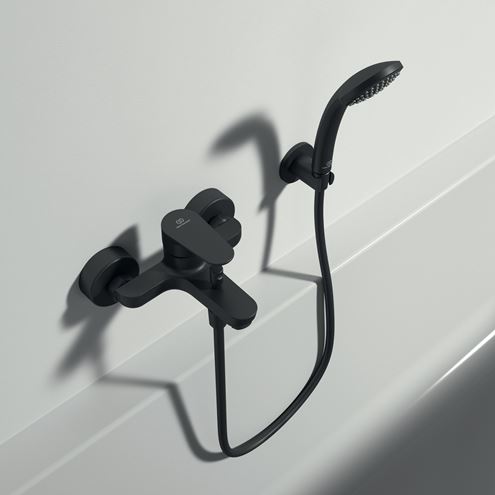 IDEAL STANDARD CERAFINE O vaňová nástenná batéria, s prepínačom, hodvábna čierna BC500XG Obrázek - fotka