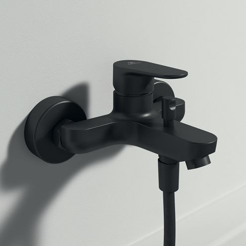 IDEAL STANDARD CERAFINE O vaňová nástenná batéria, s prepínačom, hodvábna čierna BC500XG Obrázek - fotka