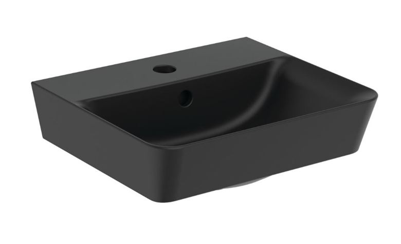 IDEAL STANDARD CONNECT AIR CUBE umývadlo 40 cm, s otvorom pre batériu a prepadom, čierna E0307V3 Obrázek - Hlavní obrázek