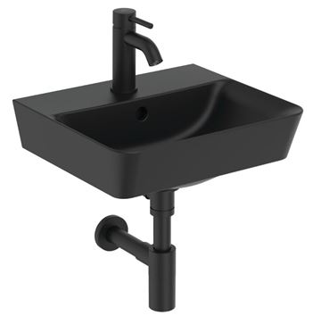 IDEAL STANDARD CONNECT AIR CUBE umývadlo 40 cm, s otvorom pre batériu a prepadom, čierna E0307V3 Obrázek - fotka