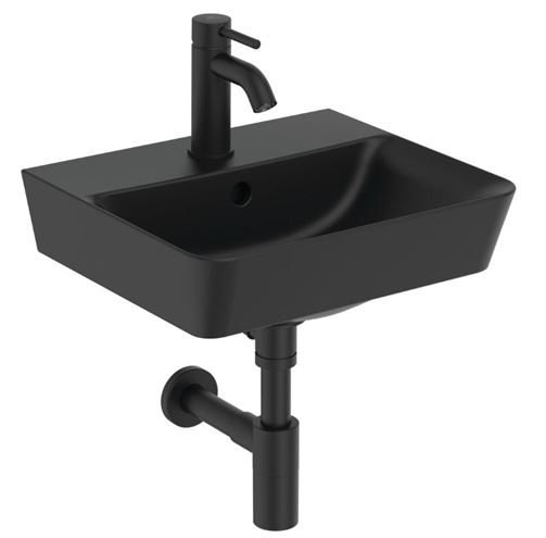 IDEAL STANDARD CONNECT AIR CUBE umývadlo 40 cm, s otvorom pre batériu a prepadom, čierna E0307V3 Obrázek - fotka