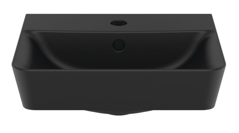 IDEAL STANDARD CONNECT AIR CUBE umývadlo 40 cm, s otvorom pre batériu a prepadom, čierna E0307V3 Obrázek - fotka