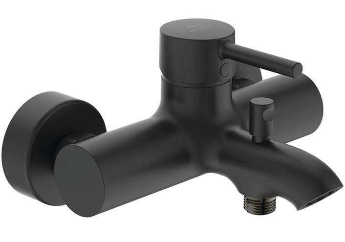 IDEAL STANDARD CERALINE vaňová nástenná batéria, s prepínačom, hodvábna čierna BC199XG Obrázek - Hlavní obrázek