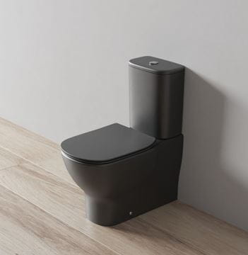 IDEAL STANDARD TESI WC kombi misa, Aquablade splachovanie, zadný odpad, matná čierna T5560V3 Obrázek - fotka