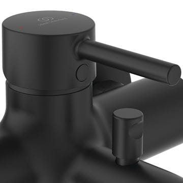 IDEAL STANDARD CERALINE vaňová nástenná batéria, s prepínačom, so sprchovou súpravou, hodvábna čierna BC270XG Obrázek - fotka
