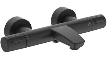 IDEAL STANDARD CERATHERM T25 vaňová nástenná termostatická batéria, s prepínačom, hodvábna čierna