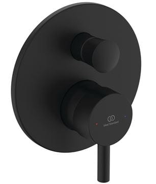 IDEAL STANDARD CERALINE vaňová podomietková batéria, s prepínačom, s telesom, hodvábna čierna A6939XG Obrázek - fotka
