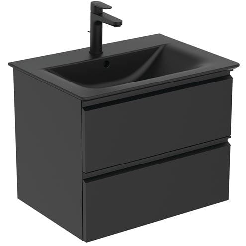 IDEAL STANDARD TESI skrinka pod umývadlo 60x44x49 cm, 2 zásuvky, hodvábna čierna T0050ZT Obrázek - fotka