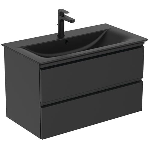 IDEAL STANDARD TESI skrinka pod umývadlo 80x44x49 cm, 2 zásuvky, hodvábna čierna T0051ZT Obrázek - fotka