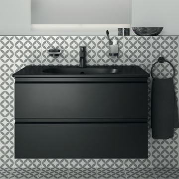 IDEAL STANDARD TESI skrinka pod umývadlo 80x44x49 cm, 2 zásuvky, hodvábna čierna T0051ZT Obrázek - fotka