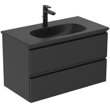 IDEAL STANDARD TESI skrinka pod umývadlo 80x44x49 cm, 2 zásuvky, hodvábna čierna T0051ZT Obrázek - fotka
