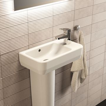 IDEAL STANDARD I.LIFE S umývadielko 45 cm, s otvorom pre batériu vpravo a prepadom T458601 Obrázek - fotka