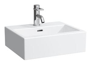 LAUFEN LIVING CITY umývadielko na dosku 45 cm, s otvorom pre batériu a prepadom, brúsené