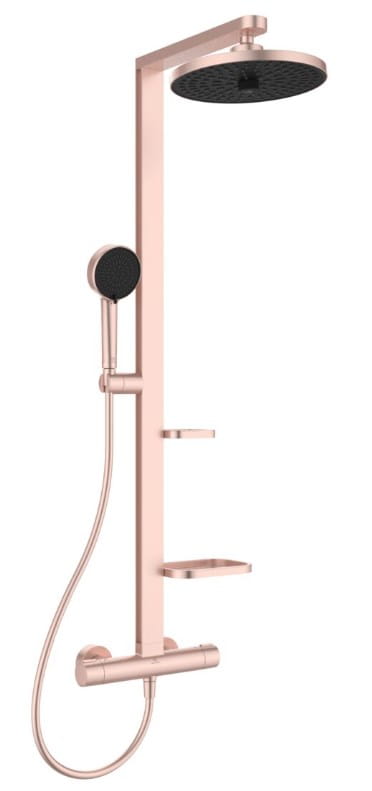 IDEAL STANDARD CERATHERM ALU+ sprchový set s termostatickou batériou, horná sprcha, ručná sprcha s 2 prúdmi, tyč, hadica, rosé