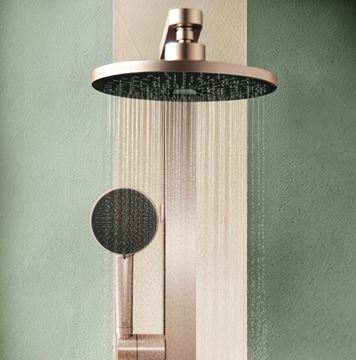 IDEAL STANDARD CERATHERM ALU+ sprchový set s termostatickou batériou, horná sprcha, ručná sprcha s 2 prúdmi, tyč, hadica, rosé BD583RO Obrázek - fotka