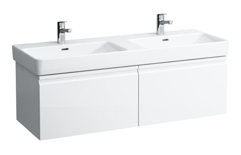 LAUFEN PRO S skrinka pod dvojumývadlo 125,8x45x39,7 cm, 2 zásuvky, lesklá biela H4835720964751 Obrázek - Hlavní obrázek