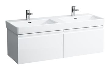 LAUFEN PRO S skrinka pod dvojumývadlo 125,8x45x39,7 cm, 2 zásuvky, lesklá biela