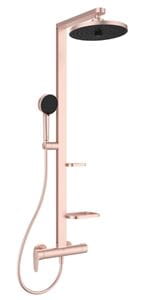 IDEAL STANDARD CERAFLOW ALU+ sprchový set s batériou, horná sprcha, ručná sprcha s 2 prúdmi, tyč, hadica, rosé