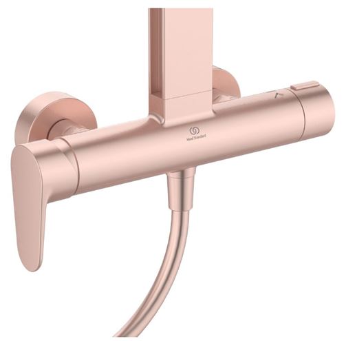 IDEAL STANDARD CERAFLOW ALU+ sprchový set s batériou, horná sprcha, ručná sprcha s 2 prúdmi, tyč, hadica, rosé BD584RO Obrázek - fotka