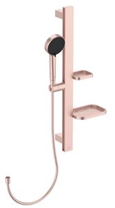 IDEAL STANDARD IDEALRAIN ALU+ sprchová súprava 5-dielna, ručná sprcha pr. 100 mm, 2 prúdy, tyč, hadica, mydelnička, polička, rosé