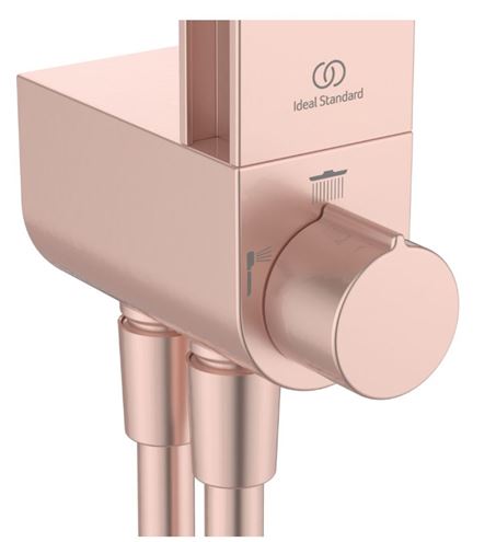 IDEAL STANDARD CERAFLOW ALU+ sprchový set bez batérie, horná sprcha, ručná sprcha s 2 prúdmi, tyč, hadica, rosé BD585RO Obrázek - fotka