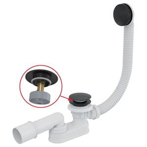 ALCA vaňový sifón 57 cm, click-clack, matná čierna
