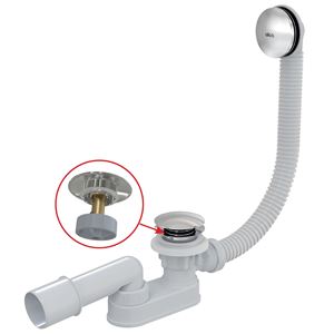 ALCA vaňový sifón 57 cm, click-clack, chróm