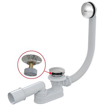 ALCA vaňový sifón 57 cm, click-clack, chróm
