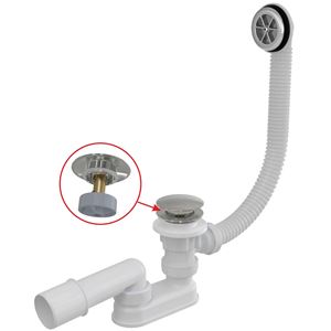 ALCA vaňový sifón 80 cm, click-clack, chróm