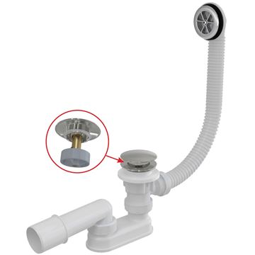 ALCA vaňový sifón 80 cm, click-clack, chróm