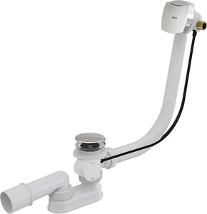 ALCA vaňový sifón 120 cm, s napúšťaním prepadom, bovden, chróm