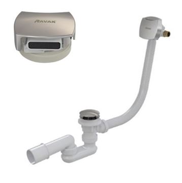 RAVAK vaňový sifón 57 cm, s napúšťaním prepadom, click-clack, chróm X01440 Obrázek - fotka