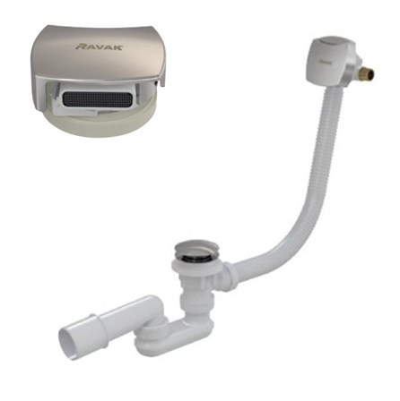 RAVAK vaňový sifón 57 cm, s napúšťaním prepadom, click-clack, chróm X01440 Obrázek - fotka