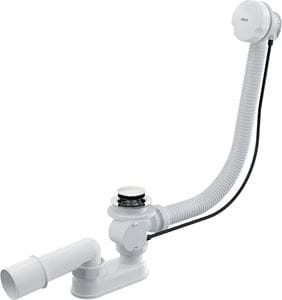 ALCA vaňový sifón 57 cm, bovden, lesklá biela