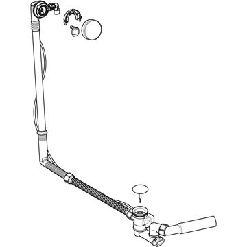 GEBERIT vaňový sifón 73 cm, s napúšťaním prepadom, bovden, chróm 150.711.21.6 Obrázek - fotka