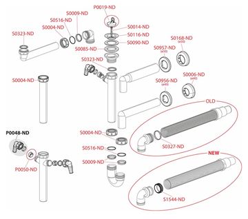 ALCA A870P drezový sifón DN40, s prípojkou a výpustom A870P-DN40 Obrázek - fotka