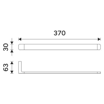 NIMCO MAYA držiak uteráka 370 mm, chróm MA 29097-26 Technický nákres