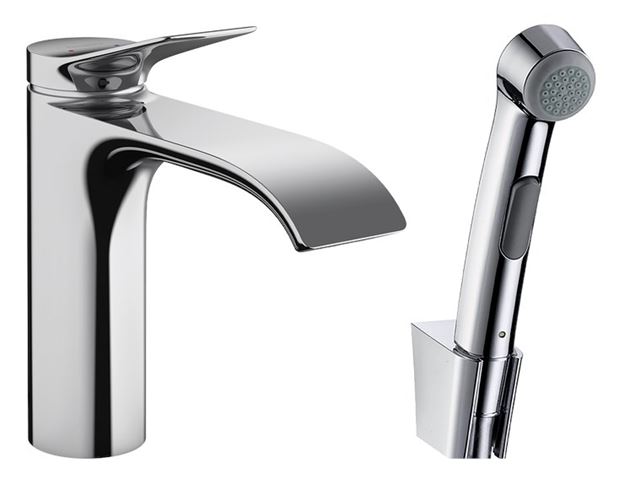 HANSGROHE VIVENIS umývadlová stojanková batéria, s odtokovou súpravou a bidetovou sprškou, EcoSmart, chróm 75210000 Obrázek - Hlavní obrázek