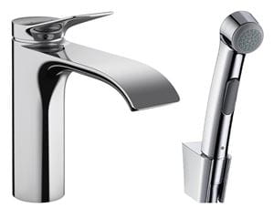 HANSGROHE VIVENIS umývadlová stojanková batéria, s odtokovou súpravou a bidetovou sprškou, EcoSmart, chróm