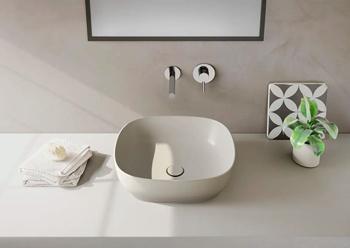 VITRA OUTLINE umývadlová misa 46 cm, bez prepadu, VitrAhygiene, matt taupe 5994B420-0016 Obrázek - fotka