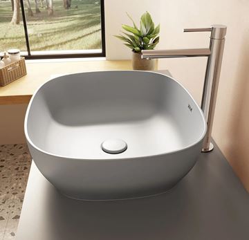 VITRA OUTLINE umývadlová misa 46 cm, bez prepadu, VitrAhygiene, matt stone grey 5994B476-0016 Obrázek - fotka