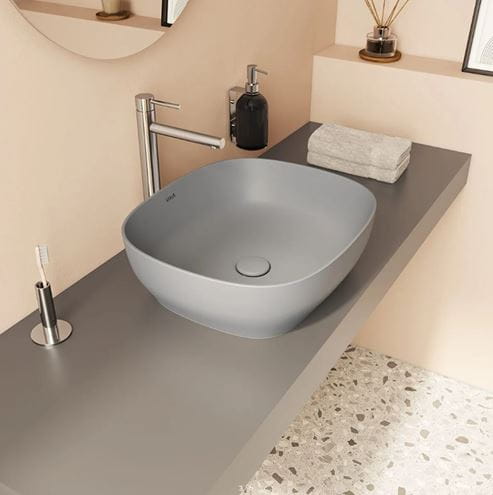 VITRA OUTLINE umývadlová misa 46 cm, bez prepadu, VitrAhygiene, matt stone grey 5994B476-0016 Obrázek - fotka
