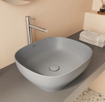 VITRA OUTLINE umývadlová misa 46 cm, bez prepadu, VitrAhygiene, matt stone grey 5994B476-0016 Obrázek - fotka
