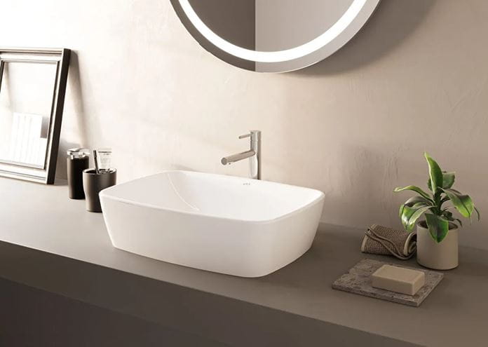 VITRA SHIFT umývadlová misa 55 cm, bez prepadu, brúsená, VitrAhygiene 7075B003-0016 Obrázek - fotka
